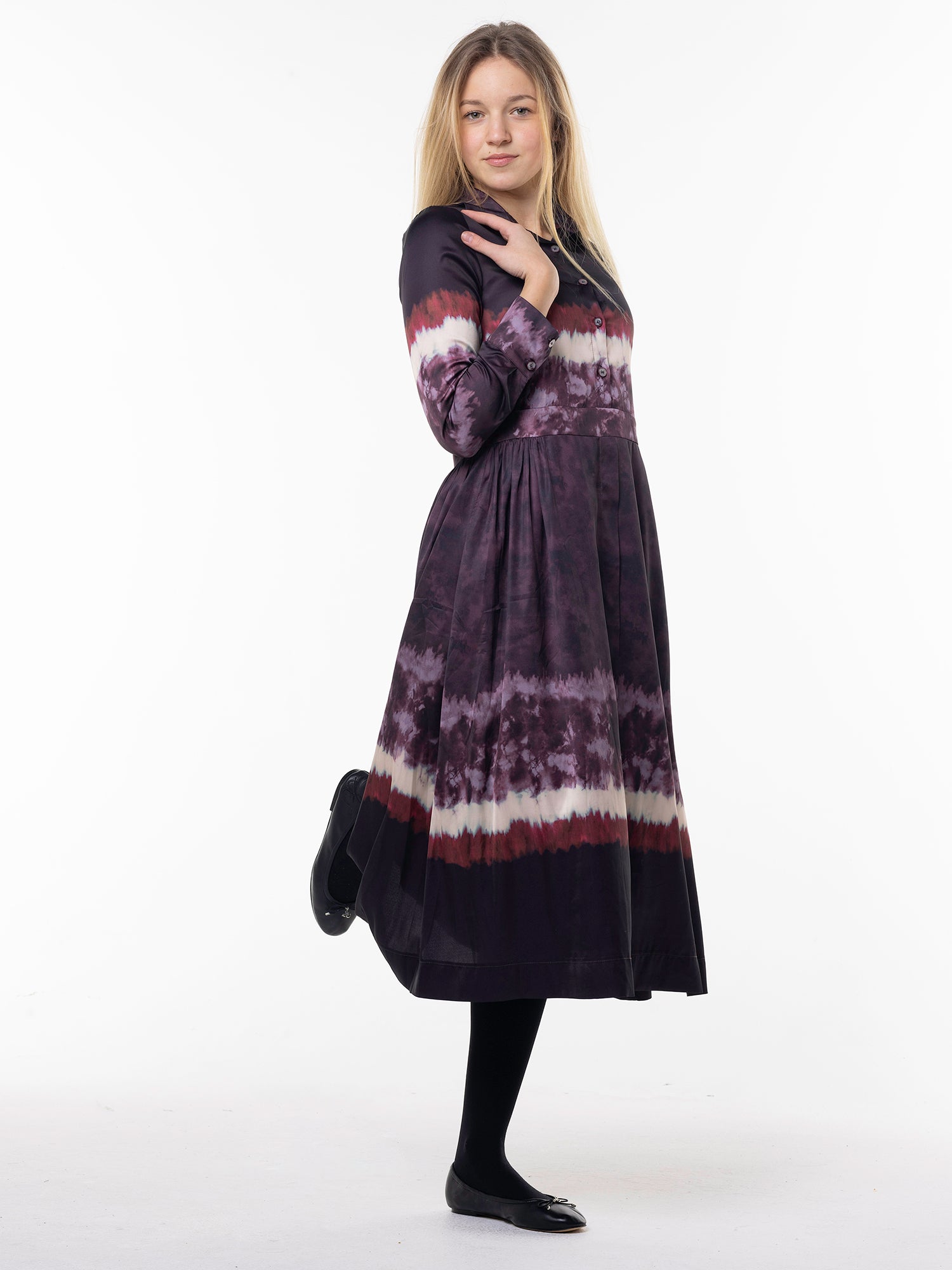 Lilac Ombre Button Down Dress - Dresses