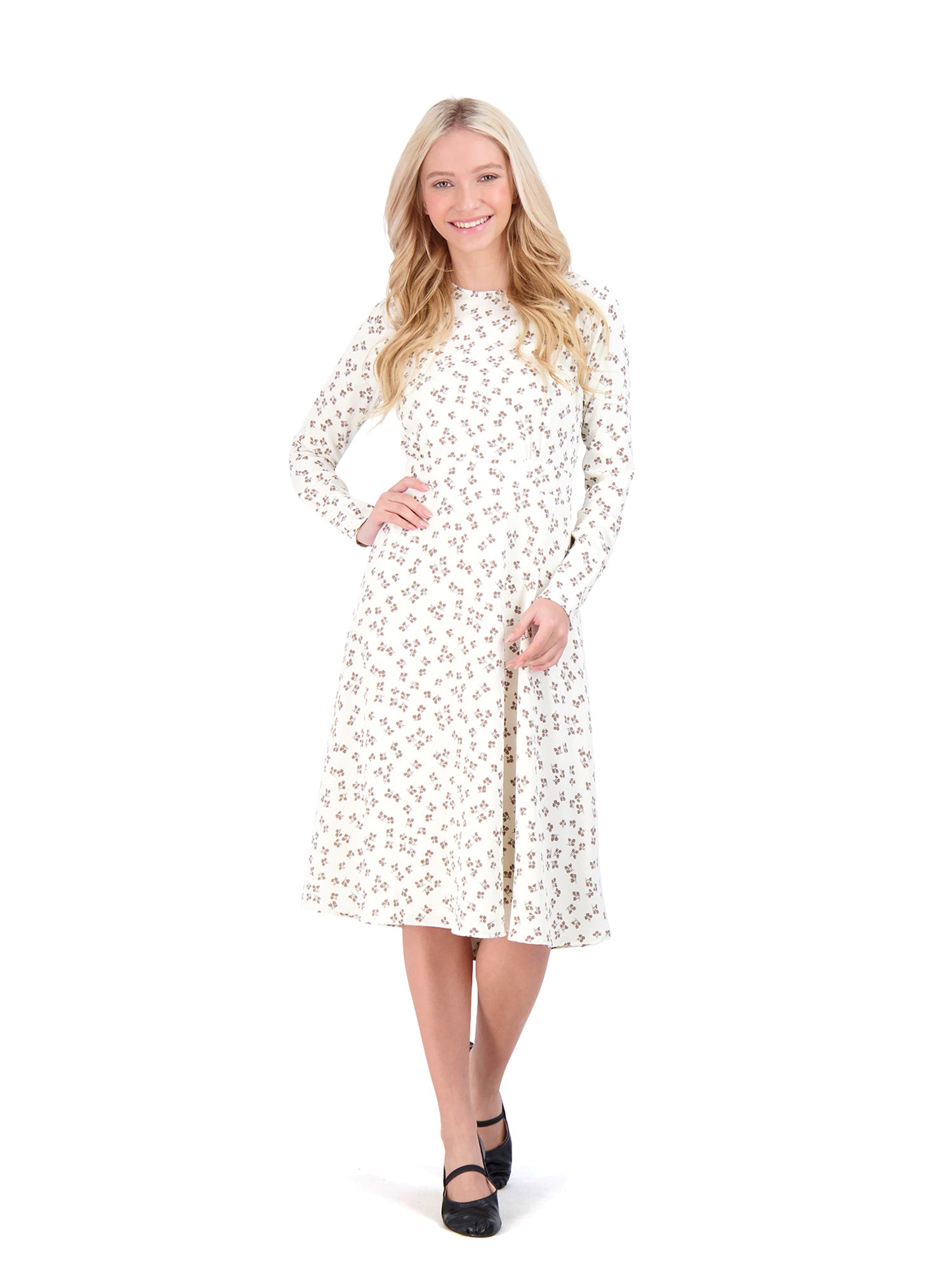 Ginger White Floral Print Dress - Dresses