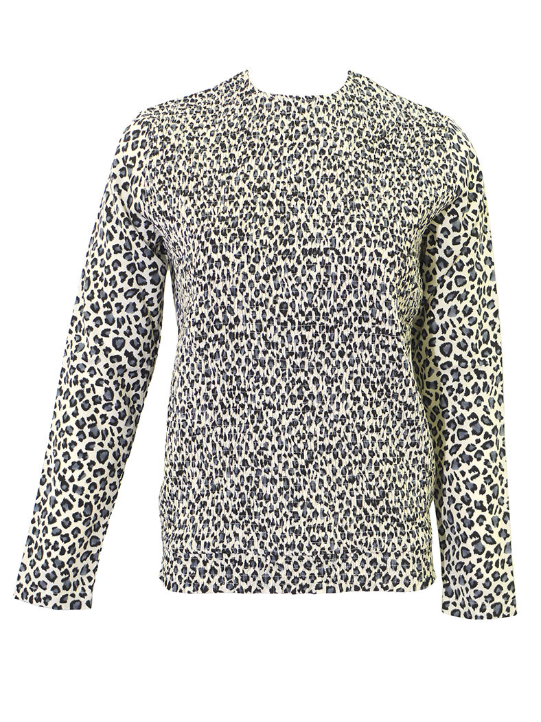 Wear & Flair Smocked Leopard Top - Tops