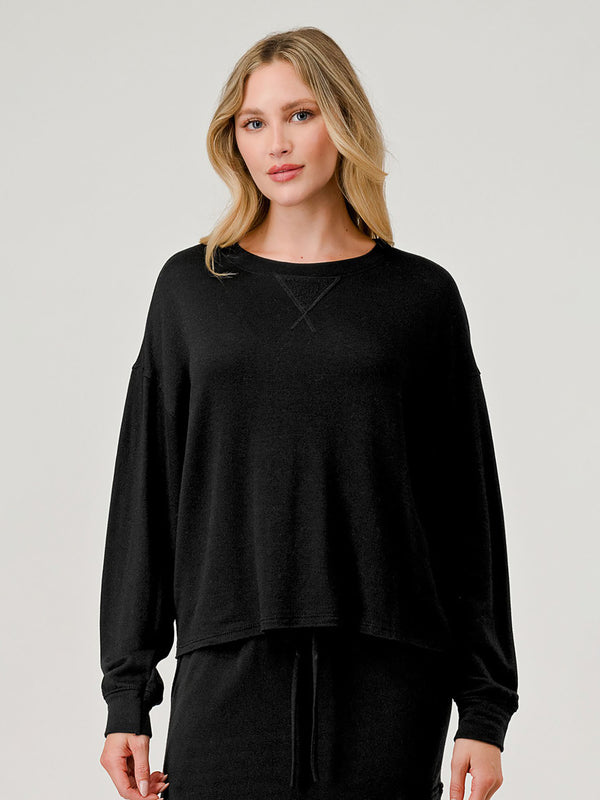 Hashttag Soft Long Sleeve Sweater Top - Tops