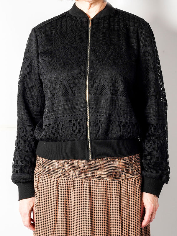 Sebaste Embroidered Lace Jacket Bomber Jacket PinkOrchidFashion