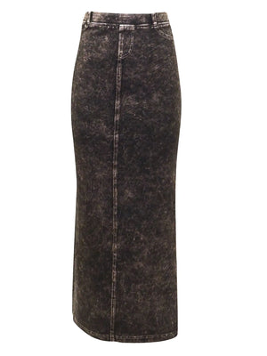 Hardtail Long Denim Closed Slit Skirt (Style WJ-114) -   Designers