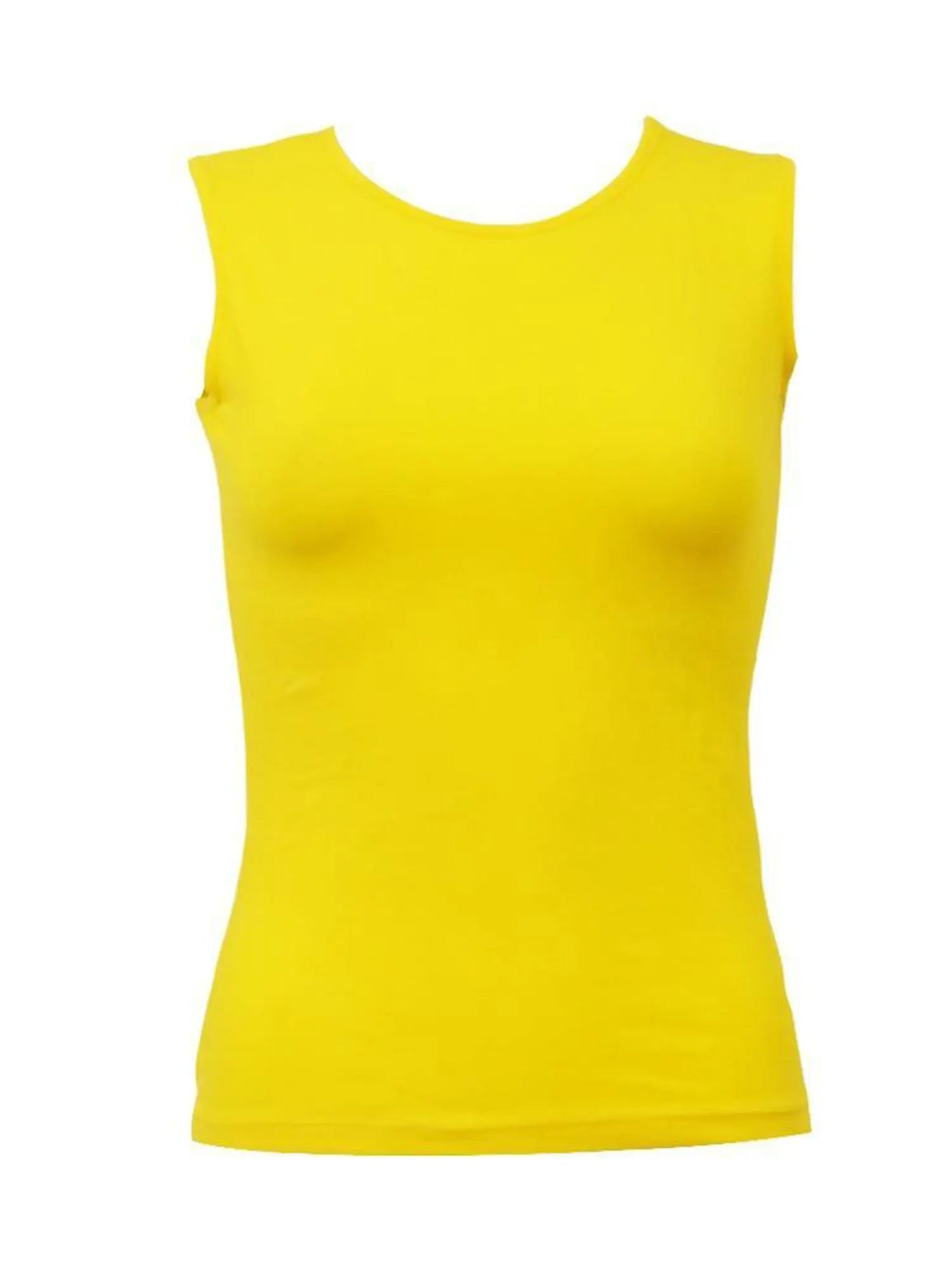 Women's Cotton Crewneck Sleeveless Shell Top - PinkOrchidFashion
