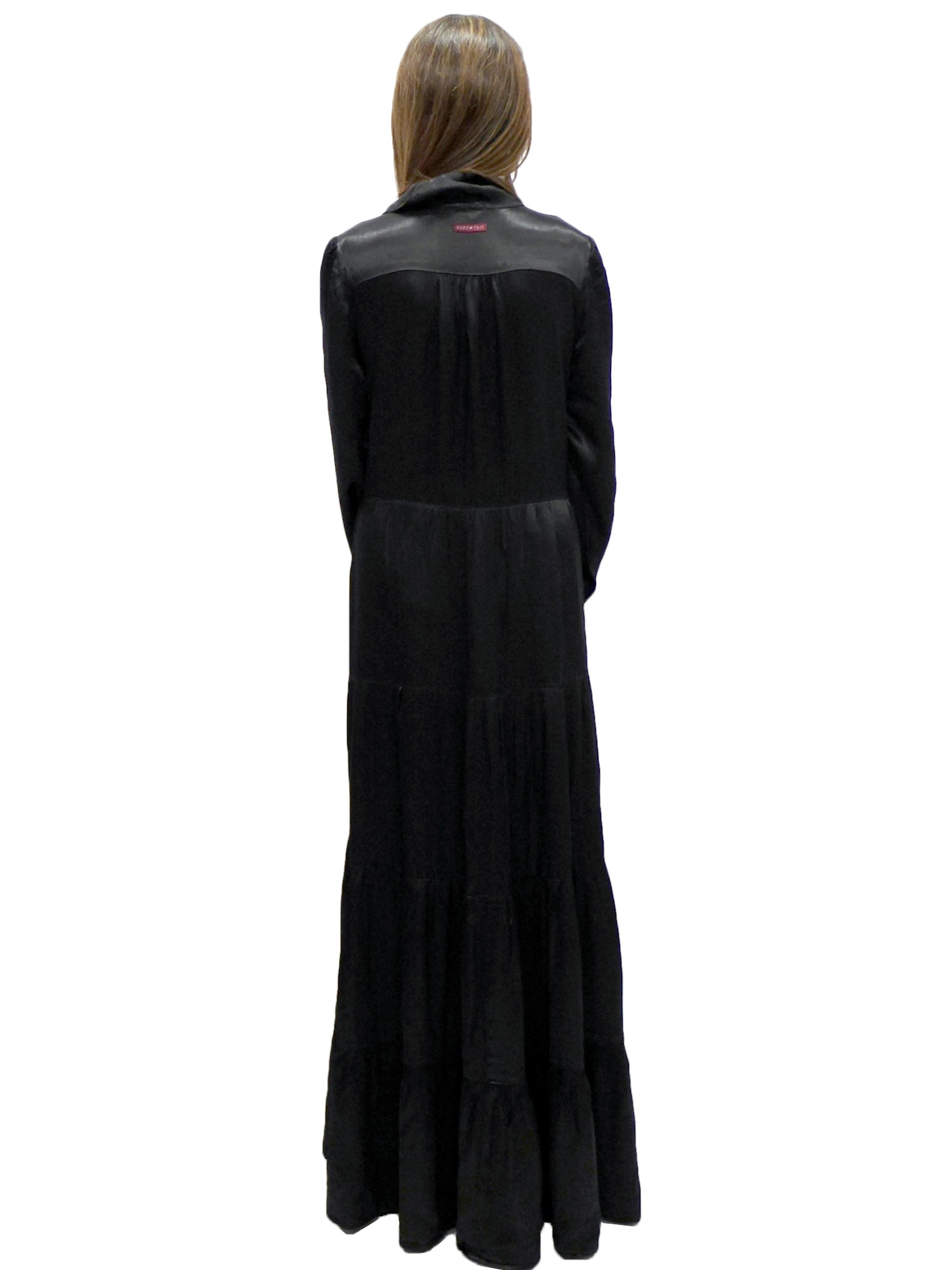 Hard Tail Satin Ruffle Collar Dress (Style: SAT-48)