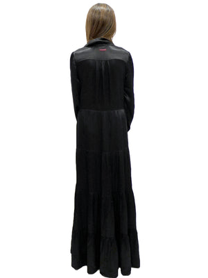 Hard Tail Satin Ruffle Collar Dress (Style: SAT-48) - Dresses