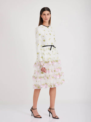 Shoshi Yegudayov Floral Tulle Dress - Dresses
