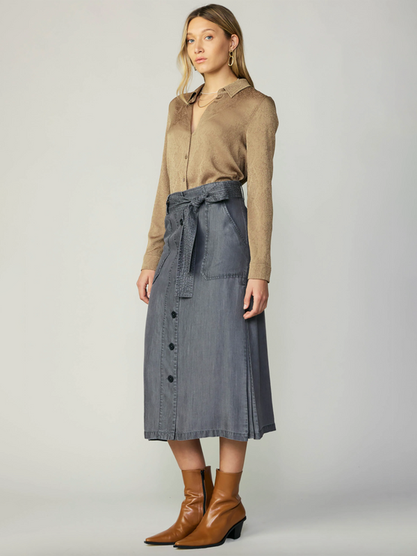 Current Air Button Down Pocket Skirt - Skirts