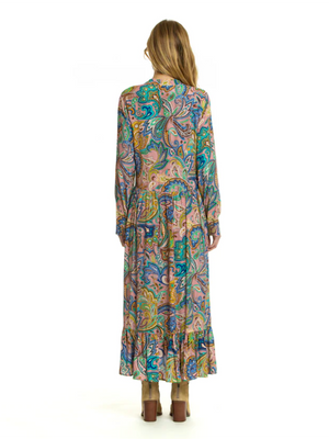 Paisley Maxi Dress With Long Sleeves | Tolani - Dresses
