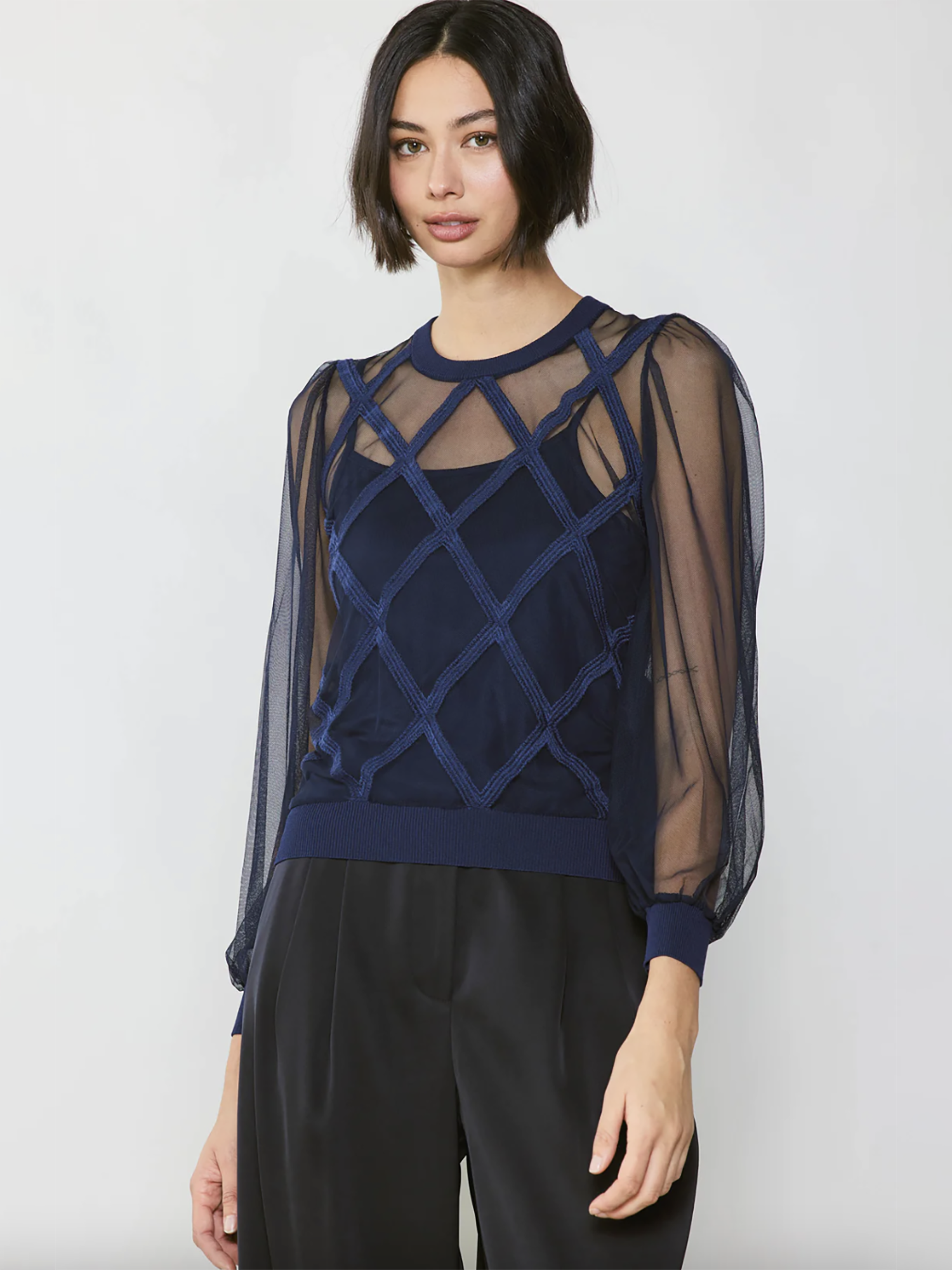 navy blue evening tops