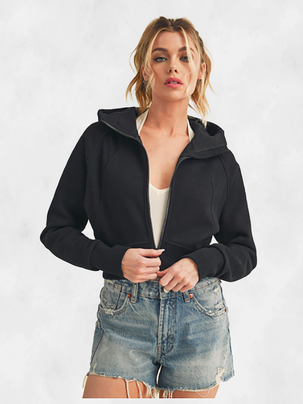 Cropped hooded jacket shop