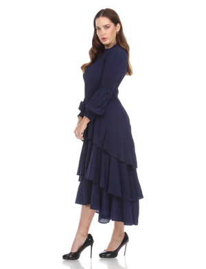 Veeca Long Sleeve Multi-Layer Dress - Dresses