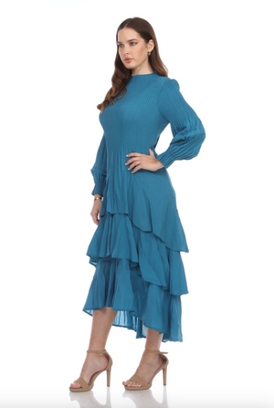 Veeca Long Sleeve Multi-Layer Dress - Dresses