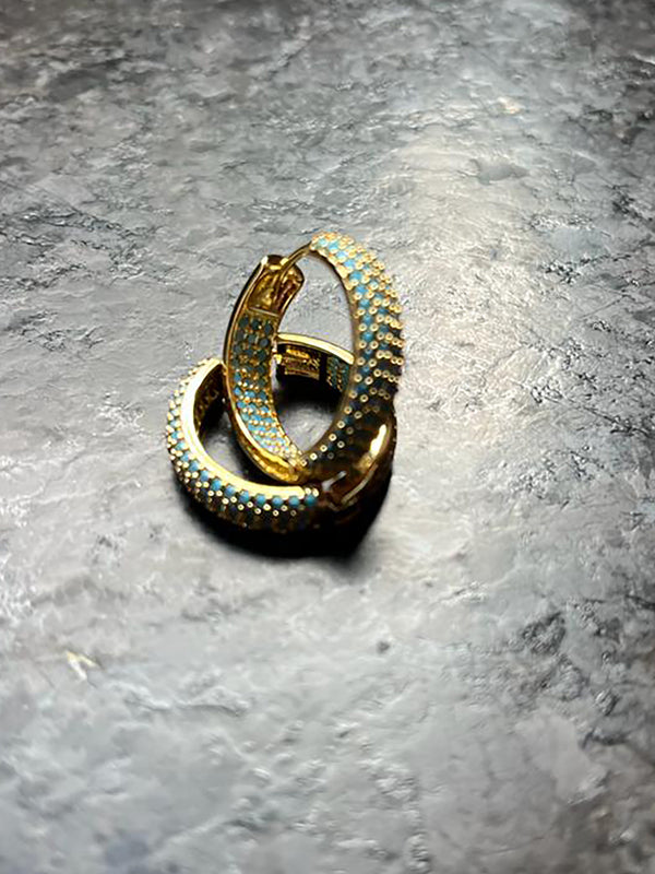 Turquoise Enchantment Hoop Earrings - Accessory