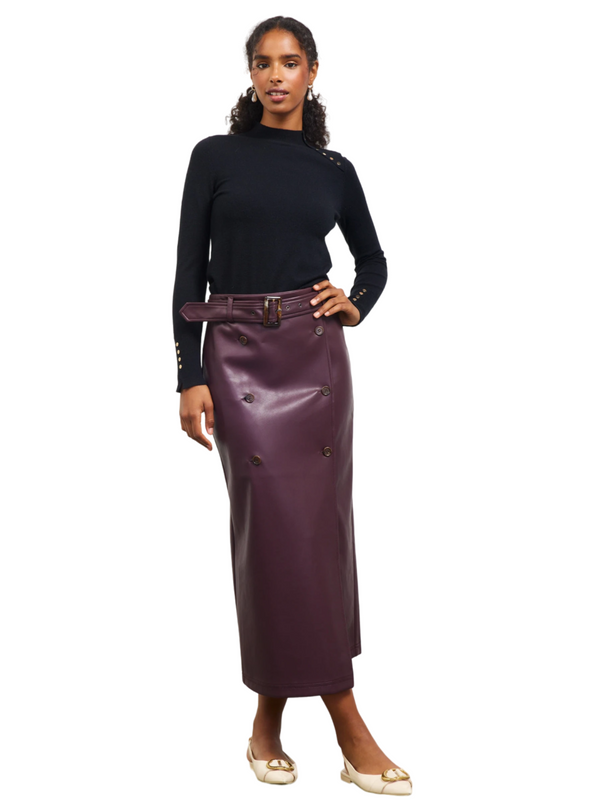Esqualo Blue SKirt With Fuax Belt Detail