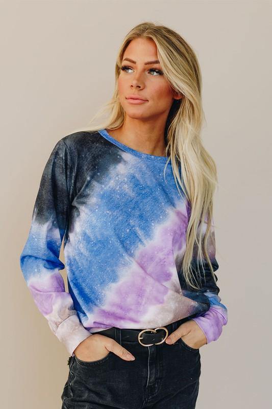 Stay Warm In Style Ombre Tie Dye Top - PinkOrchidFashion