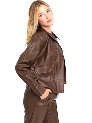 Gilli Faux Leather Jacket - Tops