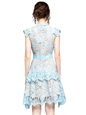 Eterna Butterfly Sleeve Lace Dress - Dresses