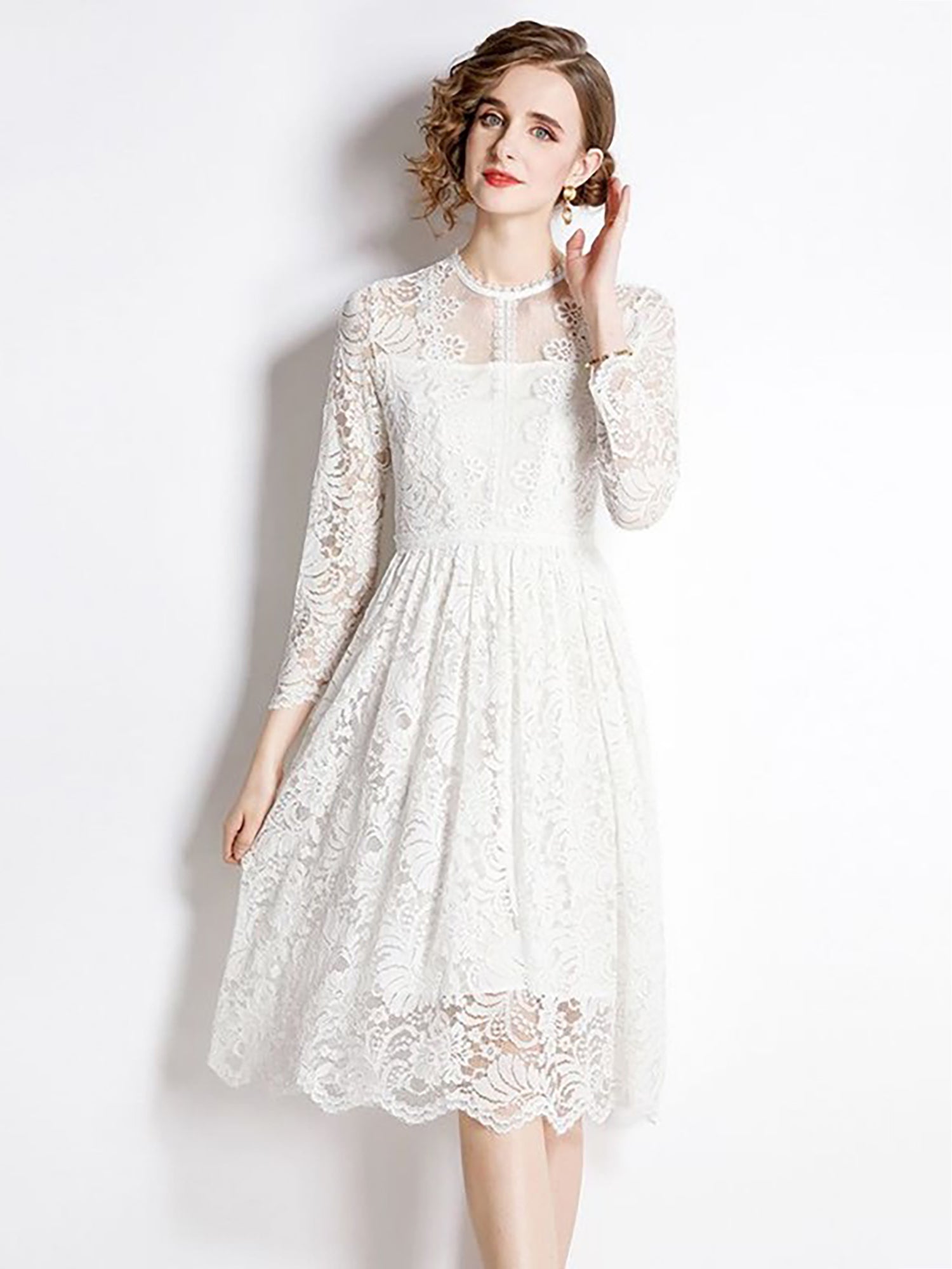 Eterna White Lace Dress Eterna