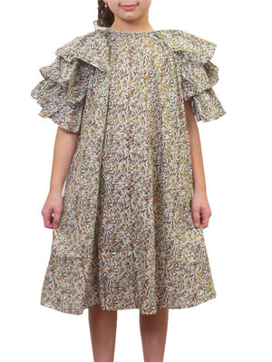 JNBY Print Ruffle Sleeves Dress