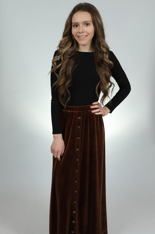 Lilac Designz Velvet Midi Skirt