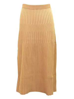 Cinnamon Knit Piping Midi Skirt