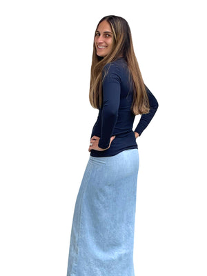 Baby-O Denim Long Straight Skirt