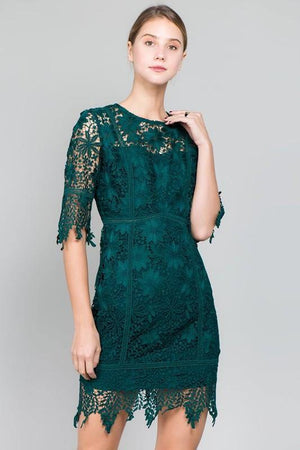 Front View of Emerald Green Dress