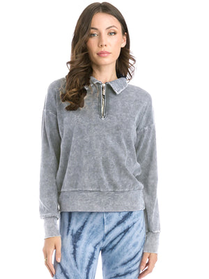 Hard Tail Preppy Half-Zip Pullover Top (Style B-173) Hard Tail