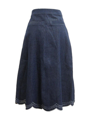 Joa Button Down Scallop Skirt vendor-unknown