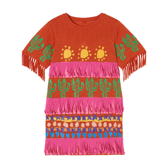 Stella McCartney Tribal Fringe Jersey Dress