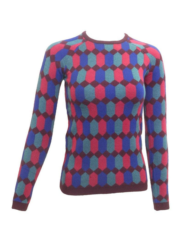 Space Grey Diamond Knit Sweater - PinkOrchidFashion