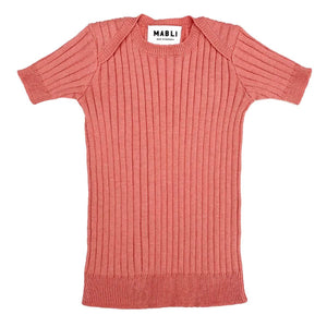 Mabli Kids Caswell Skinny Rib Short Sleeve Top - PinkOrchidFashion