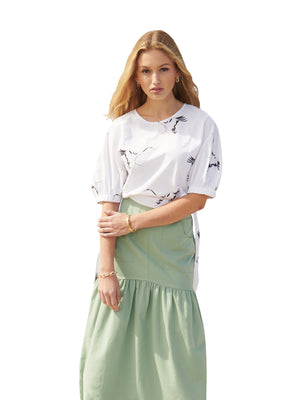 Ellie Makir Front Pocket Midi Skirt