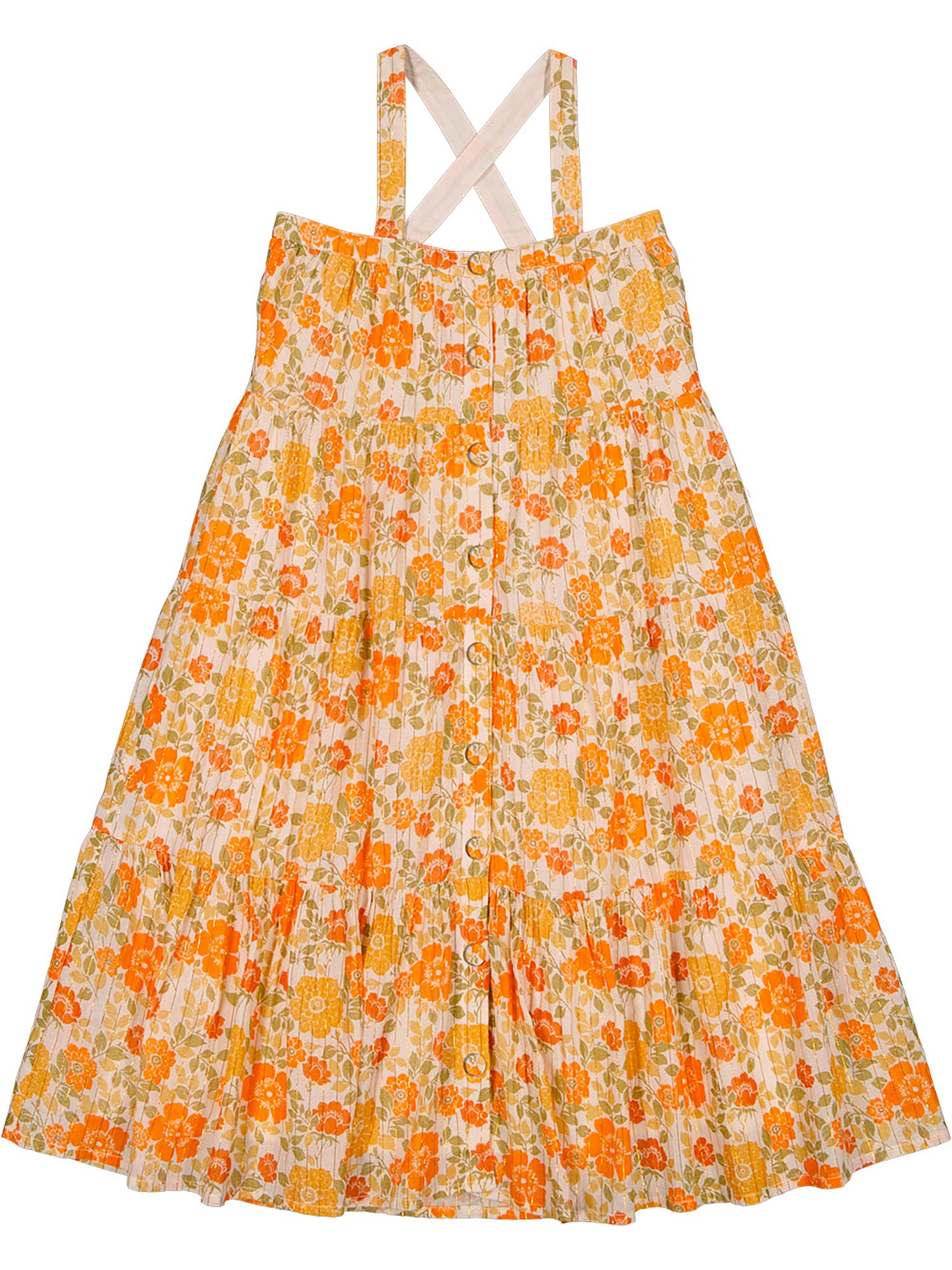 Louis Louise Carinoux Lurex Stripe Vintage Flower Dress - Dresses