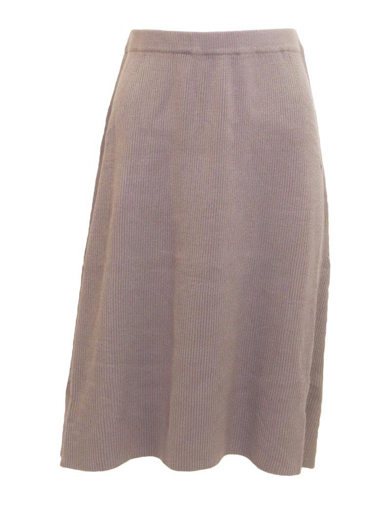 Point Ribbed Knee Length A-line Skirt