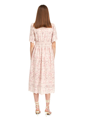 En Saison Embroidered Chiffon Midi Dress - Dresses