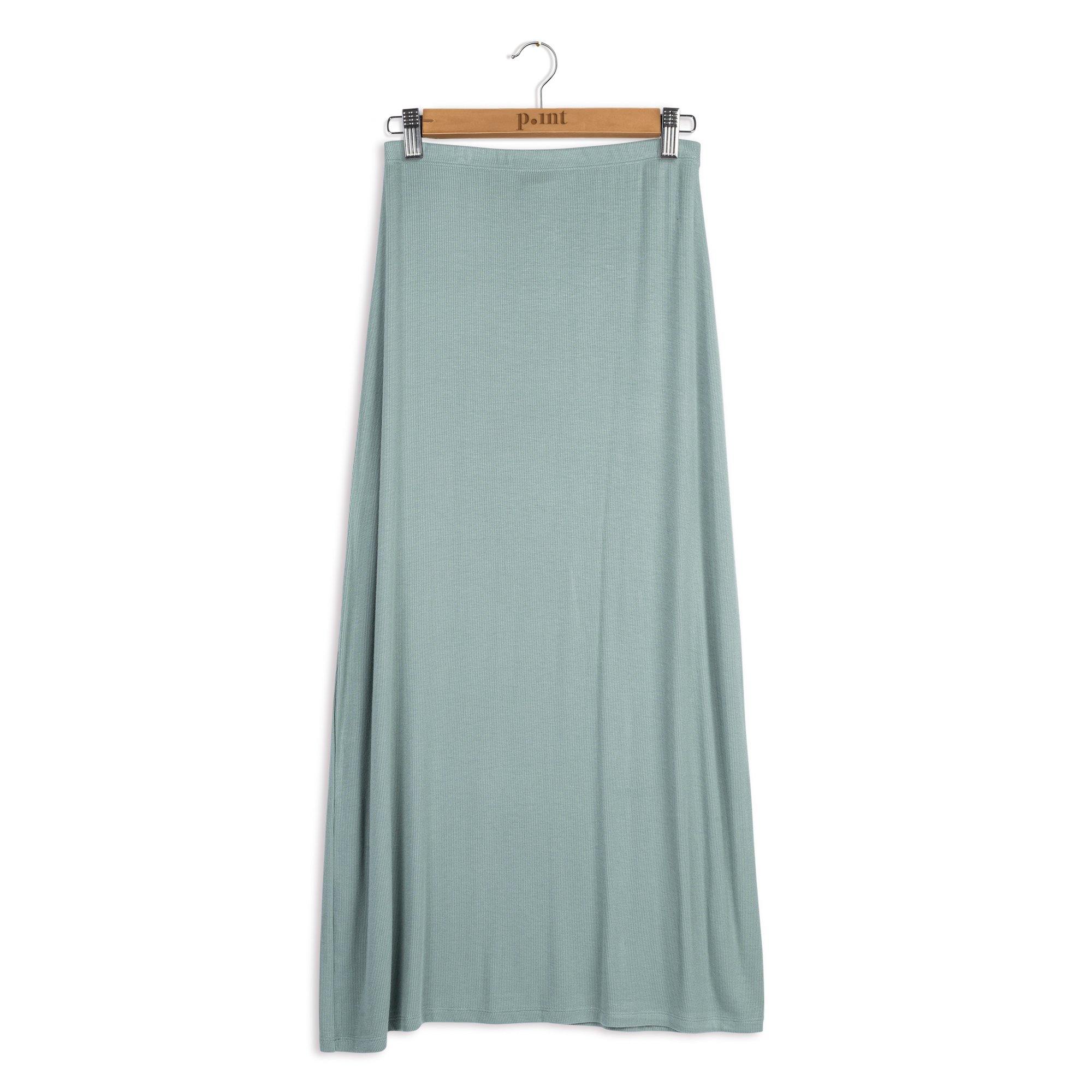 Point Ribbed A-line Maxi Skirt - PinkOrchidFashion