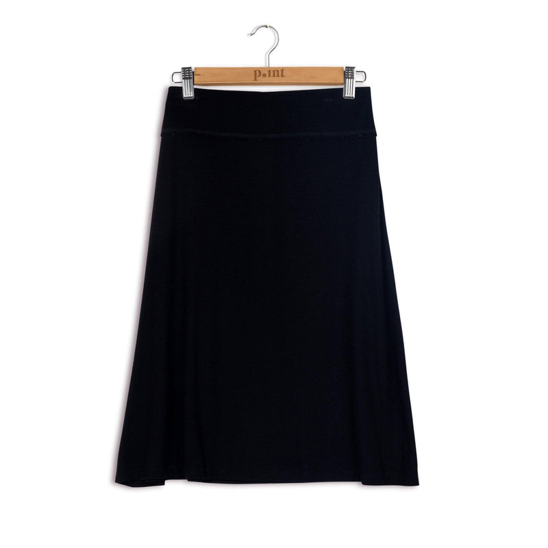 Point Ribbed Band A-line Skirt - PinkOrchidFashion