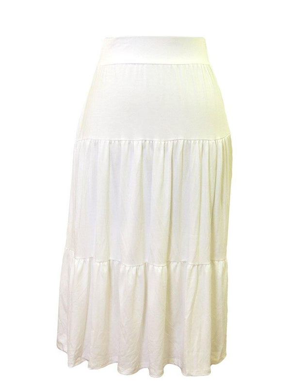 Objex White Tier Skirt - PinkOrchidFashion