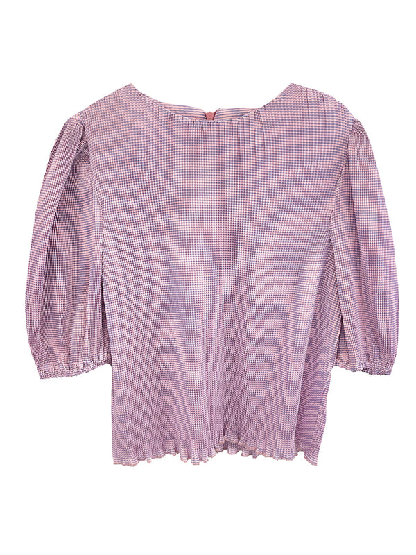 Meme Pink Striped Pleated Blouse