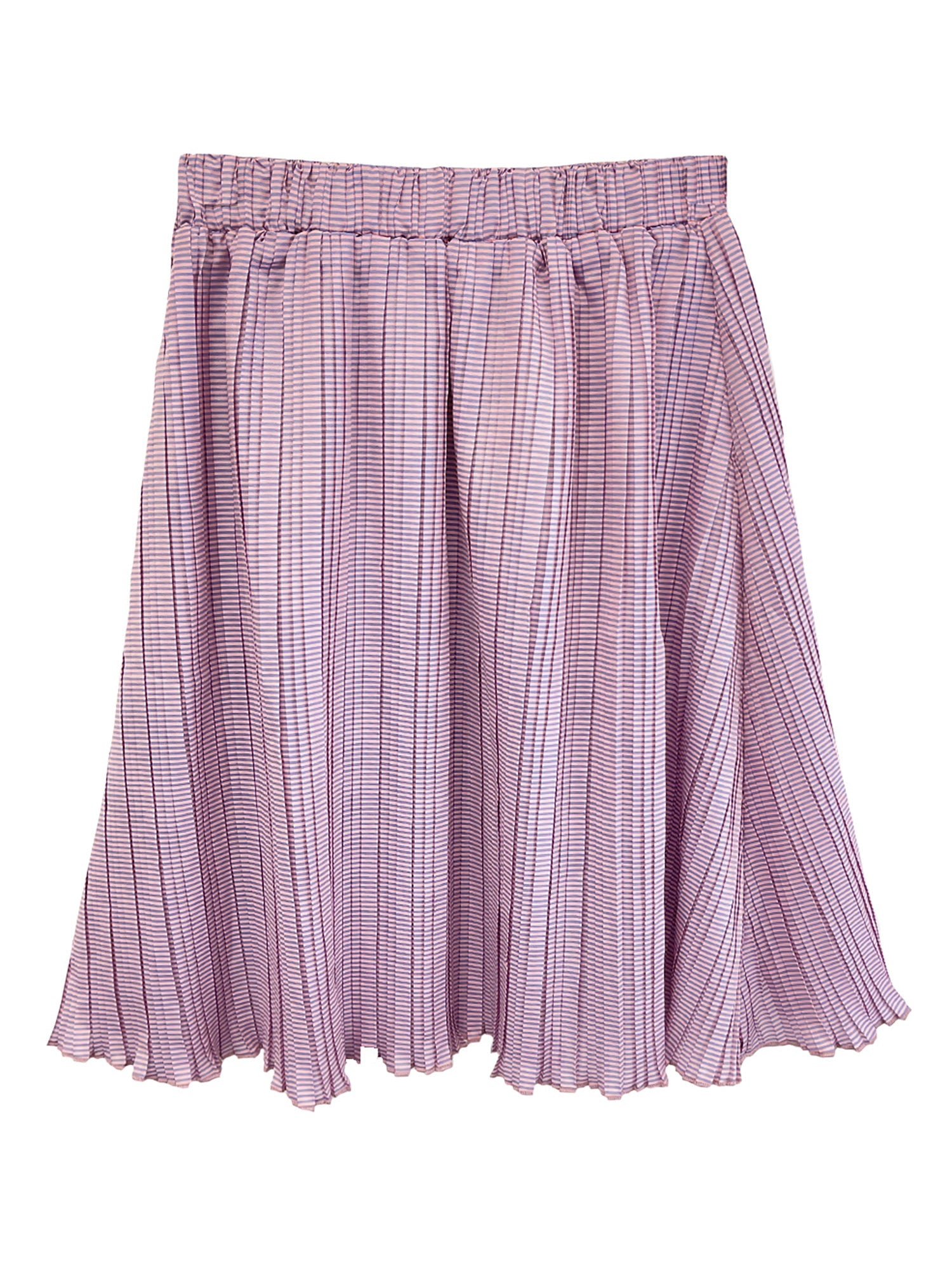 Meme Pink Striped Pleated Skirt - Skirts