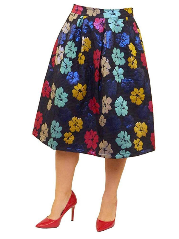 Mini Donna Junior Metallic Floral Skirt