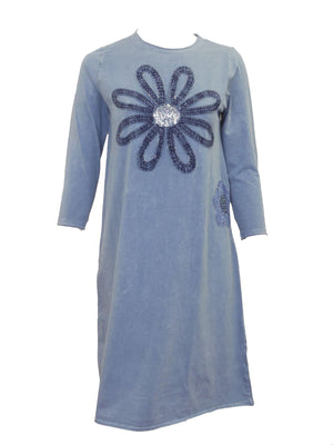 Love and Laughter Denim Washed Flower Dress