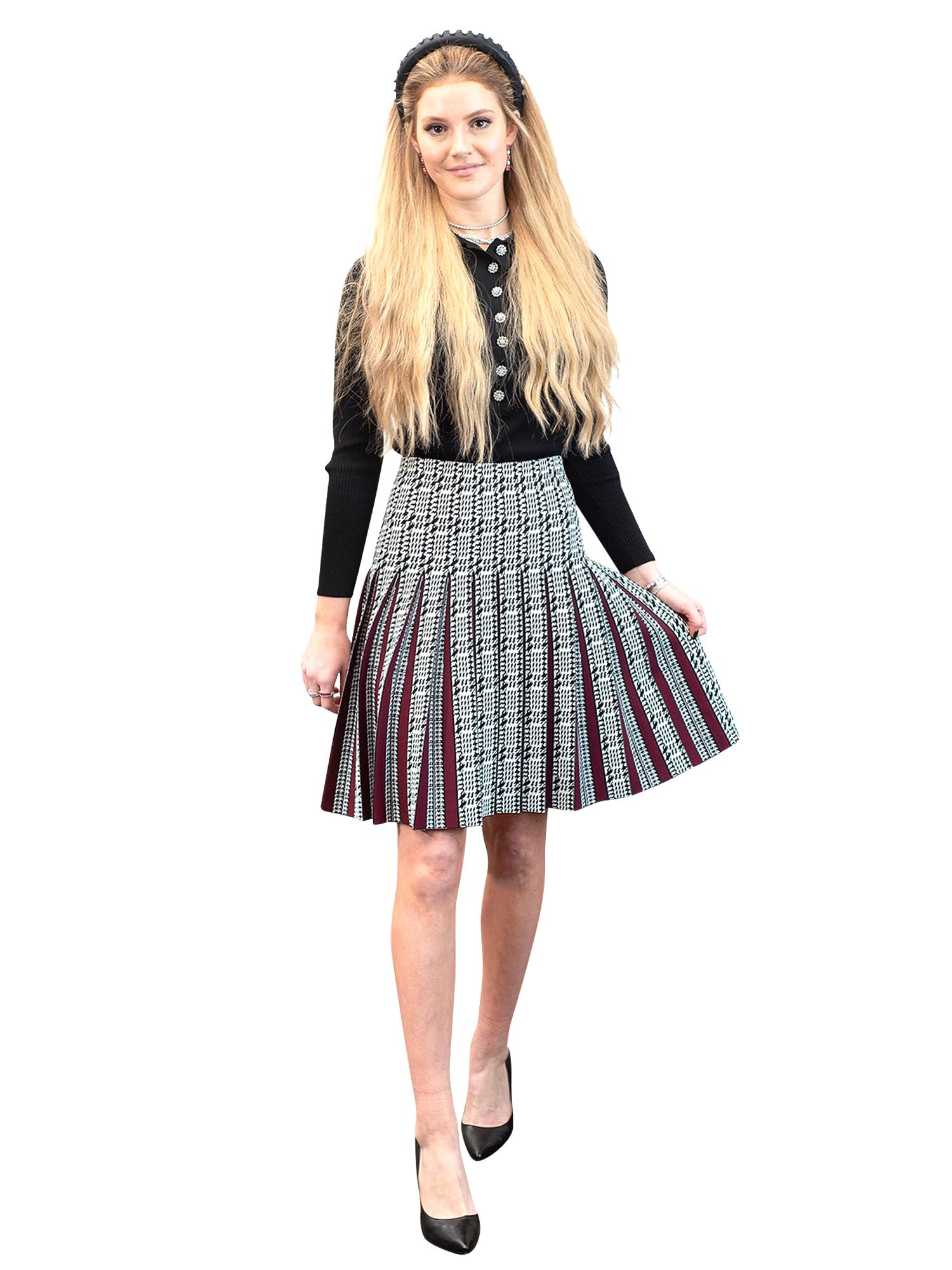Apparalel Knit Pleat Infinity Skirt
