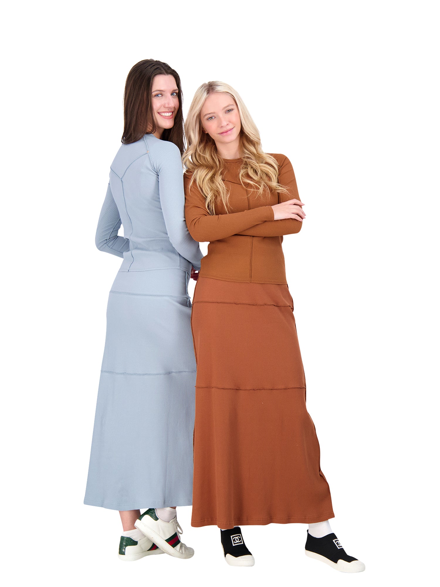 BRB Ribbed Tiered Long Skirt - Skirts
