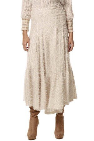 Stellah Textured Flare Skirt White Front
