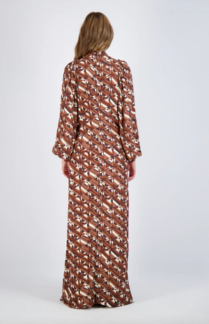 Pashmina Toggle Hex Print Maxi Dress - Dresses