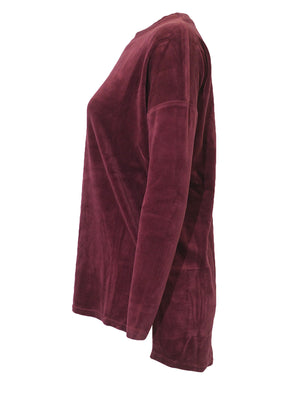 Hard Tail Velour Slouchy Pullover Top (V-184) - Tops
