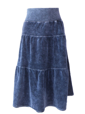 Hard Tail Velour Tiered Skirt (Style: V-193)