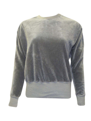 Hard Tail Velour Long Sleeve Banded Pullover Top (V-199)